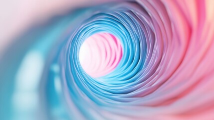 Poster - Colorful spiral structure featuring smooth gradients in blue and pink, creating an eye-catching abstract pattern
