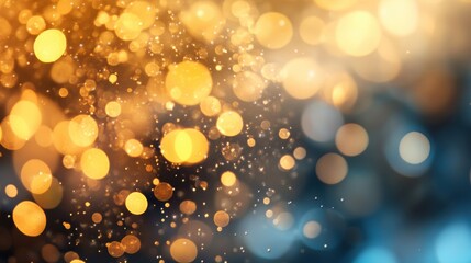 Poster - Golden bubbles shimmer softly, creating a magical, abstract ambience filled with light and color