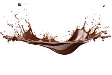 Wall Mural - Chocolate splash border white background refreshment splattered.