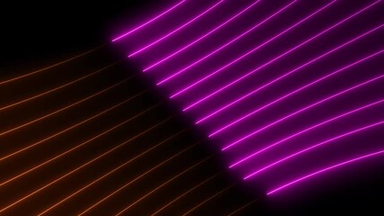 Wall Mural - Animation of glowing multicolor neon lines background .pink background