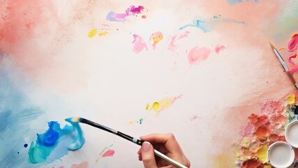 Poster - Set of bright watercolor backgrounds isolated in different colors
