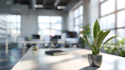 Poster - Beautiful defocused office background  office interior panoramic background : Generative AI