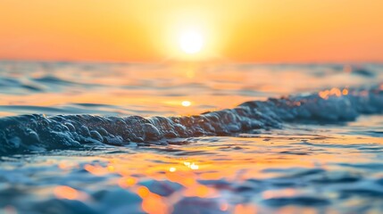 Leinwandbilder - Sun and sea sunset background Nature composition : Generative AI