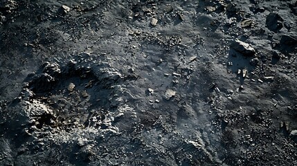 Poster - Appearance of the ground surface with abstract patterns and shapes Soil around the crater For background : Generative AI