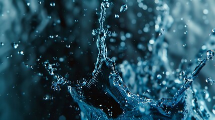 Leinwandbilder - abstract water splash on blue background : Generative AI