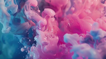 Leinwandbilder - Abstract color mix  color drops in water  drop of Ink color mix paint falling on water Colorful ink in water : Generative AI