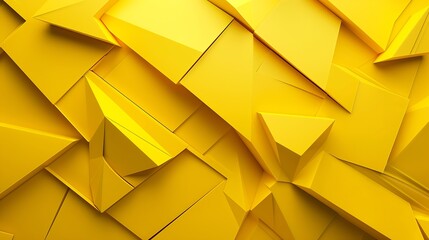 Aufkleber - Geometric 3d yellow abstract background wallpaper with copy space : Generative AI