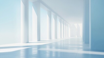 Wall Mural - Abstract background of a corridor with white columns	