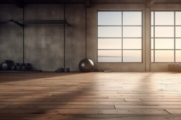 Wall Mural - Gym background floor wood flooring.