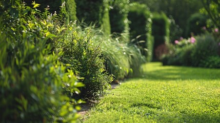 Poster - Hedge plants in the garden : Generative AI