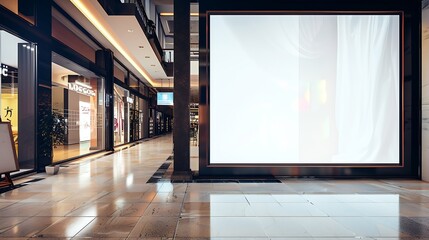 Poster - mockup of large led screen a front of shop in shopping mall : Generative AI