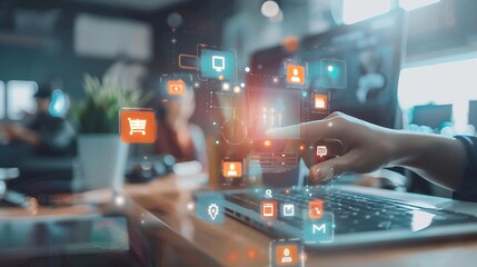 Aufkleber - Digital marketing for promotion of products with social media email website and channel search engineDigital Marketing development and goals strategyAttract organic traffic for big sal : Generative AI