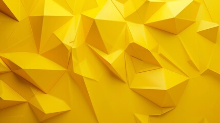 Aufkleber - Geometric 3d yellow abstract background wallpaper with copy space : Generative AI