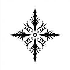 Sticker - Intricate Black and White Decorative Floral Design