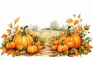 Wall Mural - Pumpkin vegetable outdoors plant.