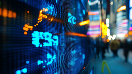 Poster - stock market index, economy business data statistics 