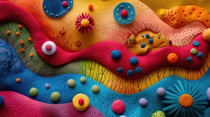 Poster - Colorful felt composition