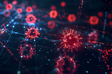 Fototapete - Microscopic View of a Coronavirus