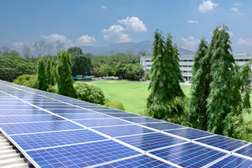 solar panels on the roof of a remote school provide a sustainable energy solution, reducing electric