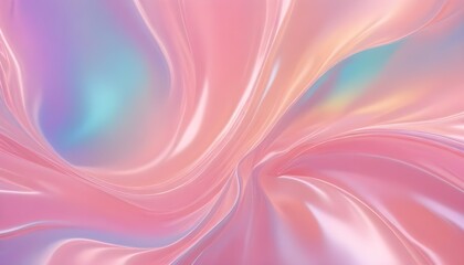 Poster - Abstract image of a smooth, flowing, pink fabric, creating a soft and iridescent texture.