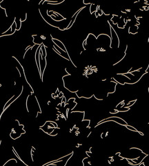 Sticker - Seamless flowers pattern, floral print.