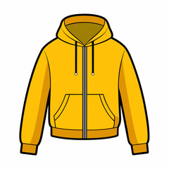 cropped yellow hoodie mockup zip up hoodie mockup template art vector