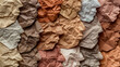 © KEA - Crumpled paper faces a different skin tone background, concept of diversity and unity humanity