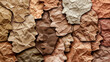 © KEA - Crumpled paper faces a different skin tone background, concept of diversity and unity humanity
