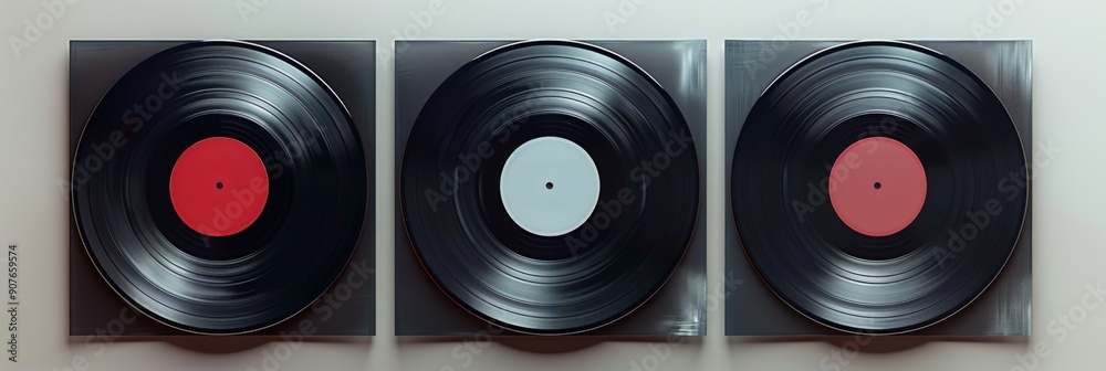 Vinyl Revival: A Framed Record Album Cover with Shrink Texture Overlay ...