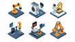© CreativeVista - Isometric Icon Set of Industry 4.0 Technologies in Smart Manufacturing Plant