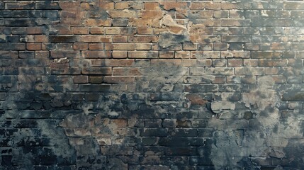 Wall Mural - Faded and sooty image of a basic brick wall