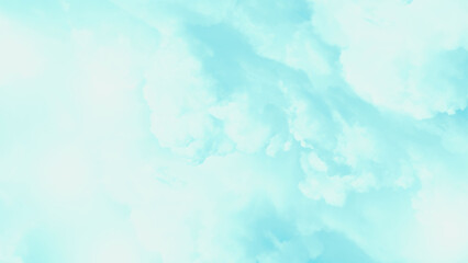 Wall Mural - Blue Watercolor Background. Abstract Hand Paint Backdrop. Watercolor Sky And Clouds, Abstract Watercolor Background