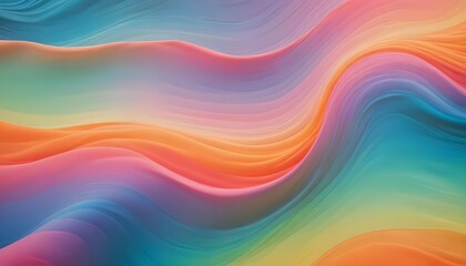 Wall Mural - Abstract image of flowing, wavy lines in a rainbow of colors.