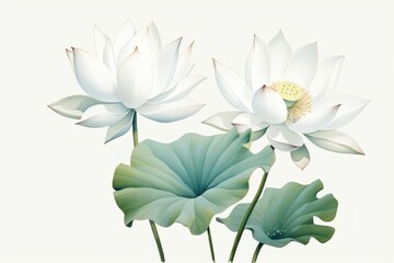 Poster - Botanical illustration lotus flower petal plant.