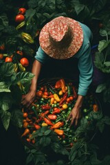 Sticker - Harvesting vegetable gardening plant.