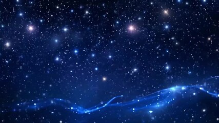 Night starry skies with twinkling stars motion background , Looping seamless space backdrop with blinking star in the night sky