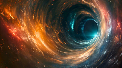 Wall Mural - a wormhole is a theoretical passage between certain dimensions. in theory, there are black and white