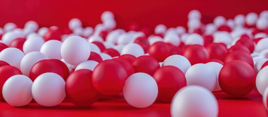 Wall Mural - Red and White Spheres Abstract Background