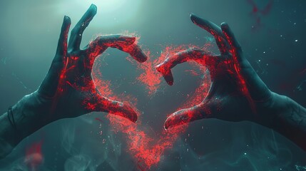 Poster - heart sign with hands