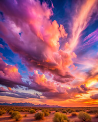 sunset in the sky, clouds, cloud, sun, nature, sunrise, orange, dusk, evening, red, dawn, blue, landscape, cloudscape, beautiful