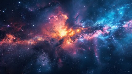 Wall Mural - beautiful space background with a nebula, shining stars, and cosmic stardust