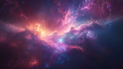 Wall Mural - beautiful space background with a nebula, shining stars, and cosmic stardust
