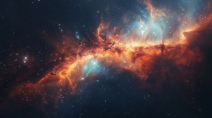 Wall Mural - beautiful space background with a nebula, shining stars, and cosmic stardust