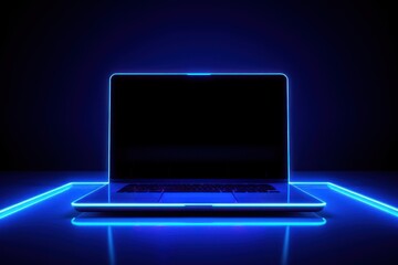 Canvas Print - Computer laptop light illuminated.