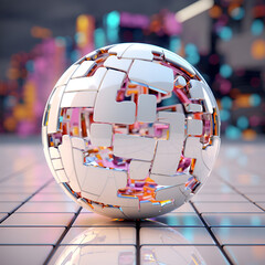 Sticker - 3d render of a ball