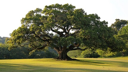 Wall Mural - large oak tree in tree, neoclassicist symmetry