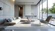 © peerawat - Picture a minimalist living room with clean lines, neutral colors, and uncluttered spaces.