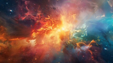 Wall Mural - Cosmic Nebula: A Symphony of Colors