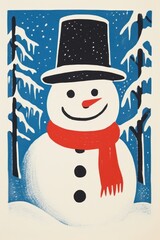 Sticker - The snow man snowman winter anthropomorphic.