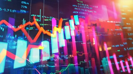 Poster - representation of a business growth chart with arrows pointing upwards